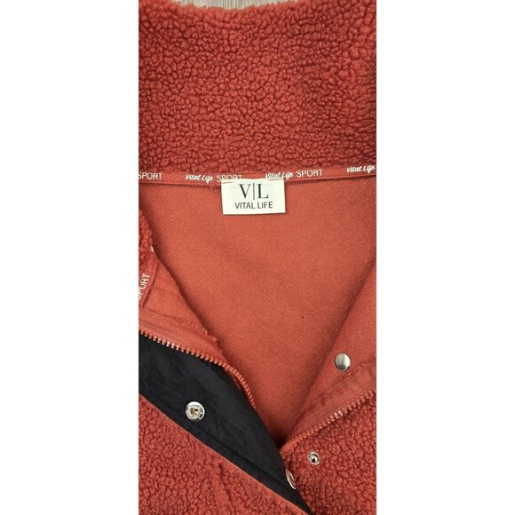 Vital Life Sport Sherpa Pullover Women 3XL Half Snap Fleece Pockets NWT - Picture 7 of 13